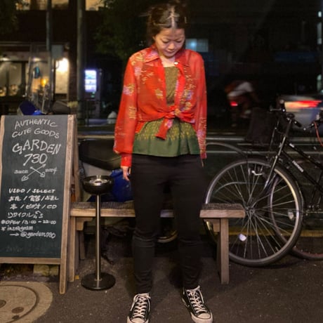 [USED] チャイナ柄シースルーシャツ