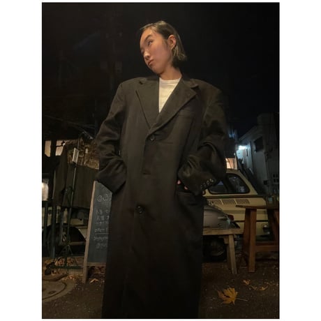 [USED] カシミア BLACK ロングコート