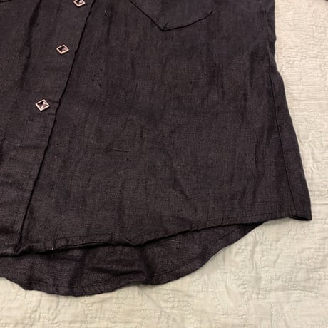 [USED] "Rockmount" リネンウエスタンシャツ(BLACK)