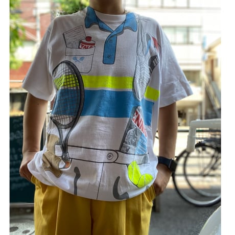 [USED] vintage 騙し絵Tee TENNIS