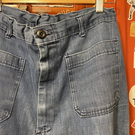 [USED] U.S.NAVY！紐入りフレアデニム  size:35XL