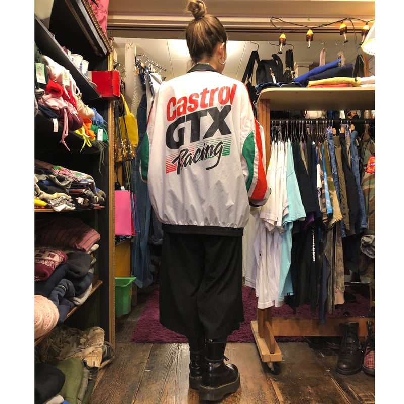 90年代 Castrol GTX レーシング ナイロンジャケット ヴィンテージ 90's Castrol GTX Racing nylon zip-up Jacket | GARYO
