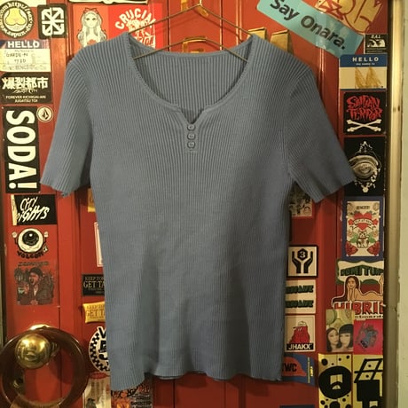 [USED] パープルブルー半袖 Knit TOPS