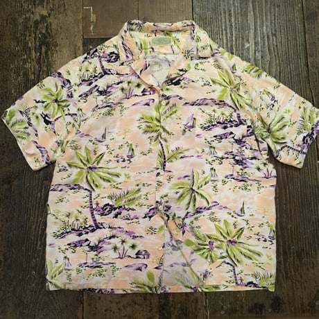 [USED] レーヨン アロハシャツ [PINK]