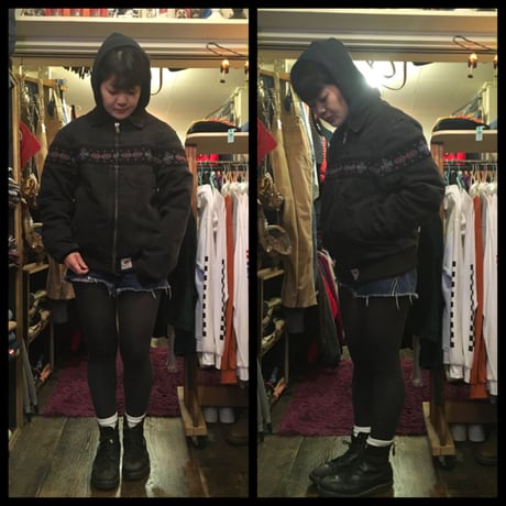 [USED] Carhartt 柄入り ダック JKT (WHITE/BLACK)
