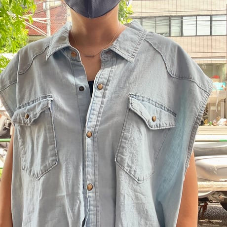 [USED] Wrangler cutoff デニムシャツ 3XL