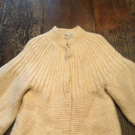 [USED]  vintage パフスリーブ HAND KNIT コート