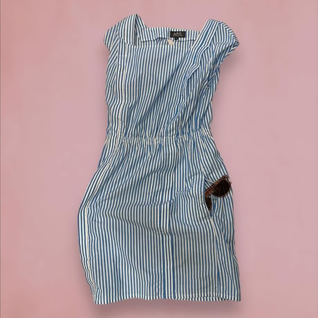 [USED] A.P.C. ブルーストライプワンピース