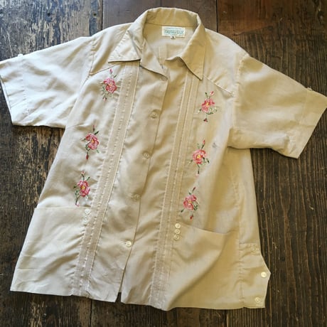 [USED] お花刺繍🌷キューバシャツ