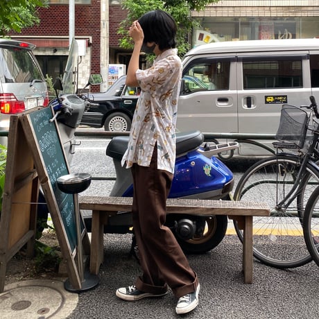 [USED] シースルー 総柄ブラウス
