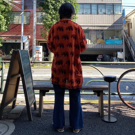 [USED] ゾウ柄アフリカンシャツ🐘🧡