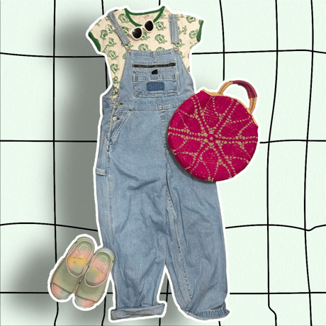 [USED] SUPER GIRL DENIM OVERALL!