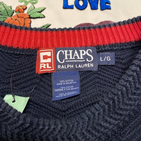 [USED] "CHAPS RALPH LAUREN" COTTON KNIT！