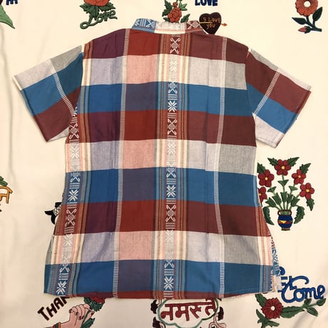 [USED] チェック柄シルクチャイナシャツ♡