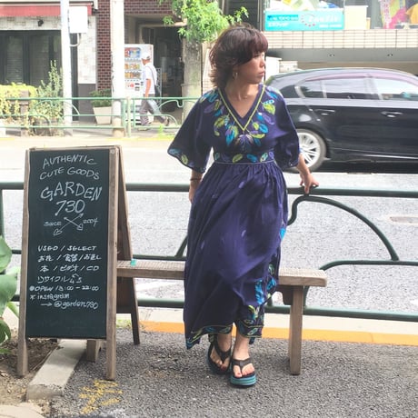 [USED]Feather柄ワンピース