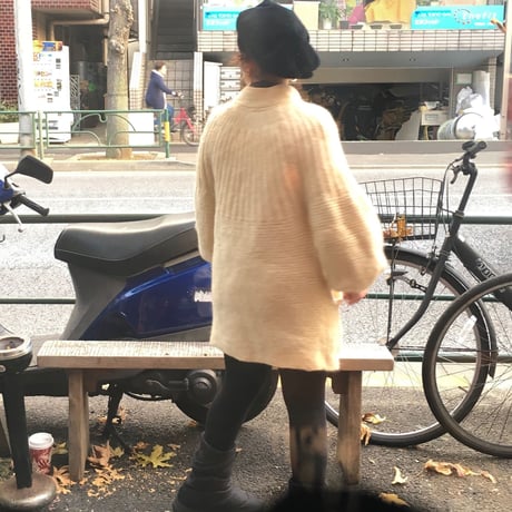 [USED]  vintage パフスリーブ HAND KNIT コート