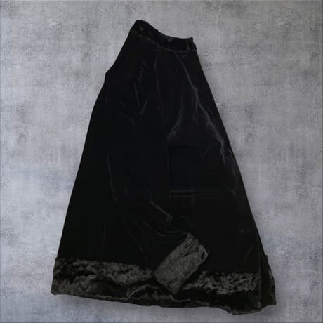[USED] スタンドカラーベロアコート🖤