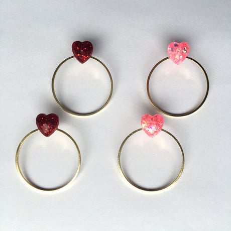 [BENICOTOY] miniハートRINGピアス