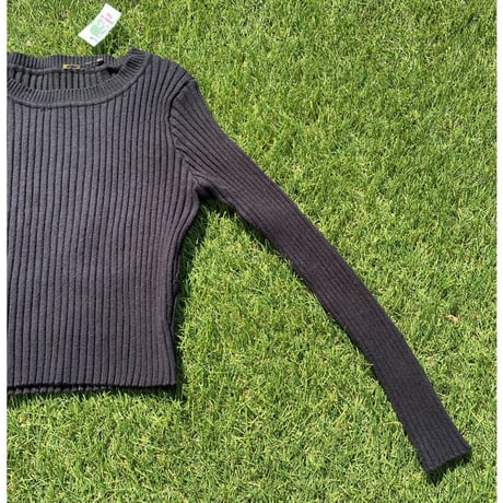 [USED]ショート丈 BLACKリブニット  🖤