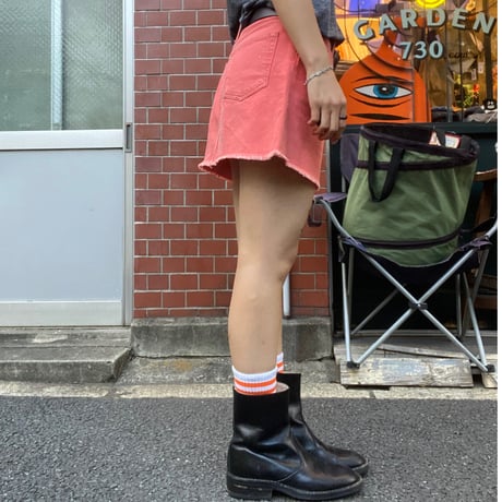[USED] Orange denim skirt