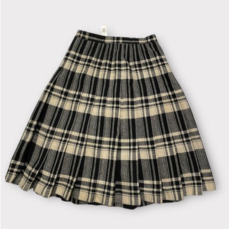 [USED] モノトーンCHECK プリーツスカート 🤍🖤