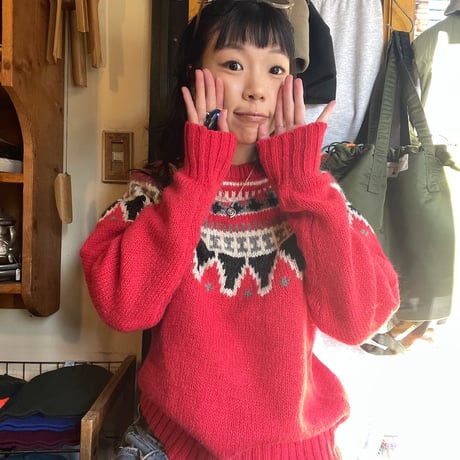 [USED] "WOOL RICH" ノルディック柄KNIT