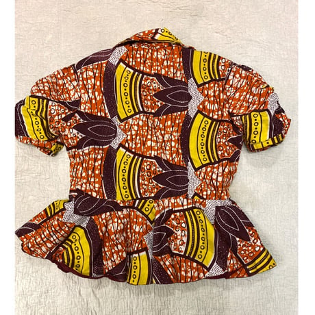 [USED] AFRICAN BATIK ぺプラムブラウス