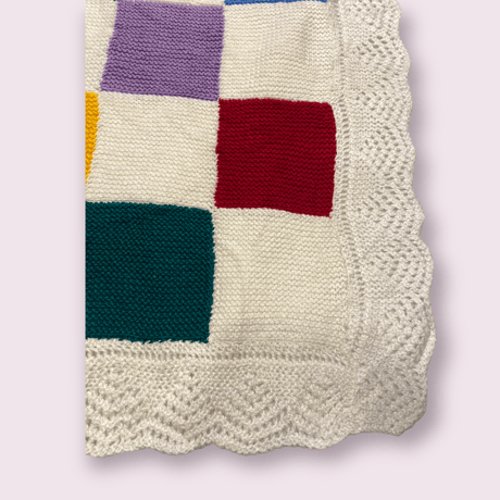 [USED]  Vintage ニット ブランケット 70 × 80cm