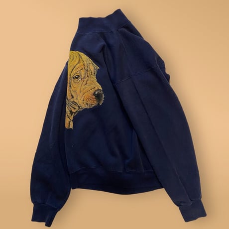 [USED] Lee モックネックプリント🐶スエット💙