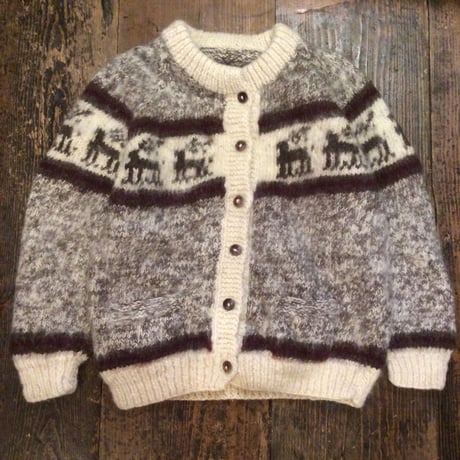 [USED] Wool アルパカ柄 カーディガン