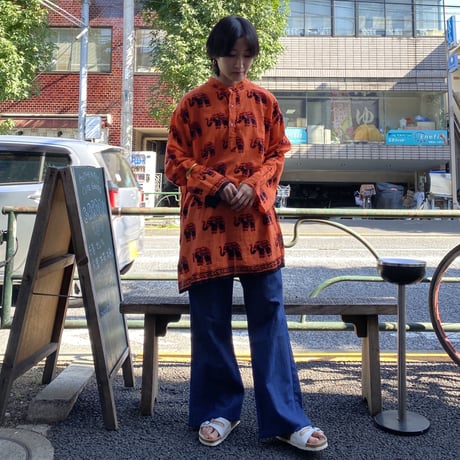 [USED] ゾウ柄アフリカンシャツ🐘🧡