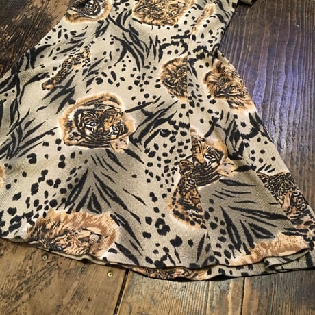 [USED] TIGER柄 リブワンピース