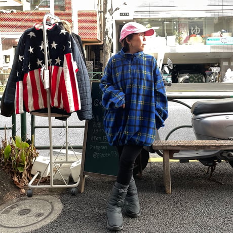 [USED] チェック柄のハーフZIPフリース