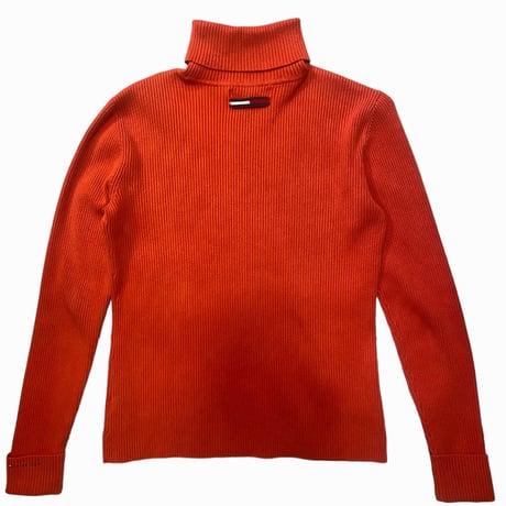 [USED] TOMMY HILFIGER タートル リブニット orange🍊