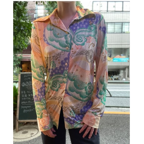 [USED]ピーターマックス風..サイケ柄シャツ