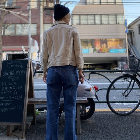 [USED] WHITE REAL LEATHER JACKET♡