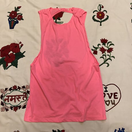 [USED]パックリせなか♡ neon pink タンクトップ