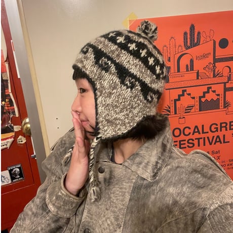 [USED] WOOL🐑耳あてニット帽