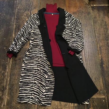 [USED] ゼブラ柄リバーシブルコート