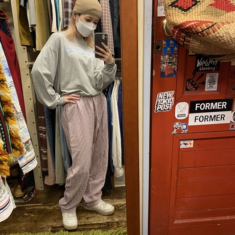 [USED] RED ストライプパジャマPANTS♡