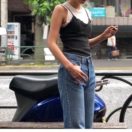 [USED] EURO vintage ランジェリーキャミ(BLK)