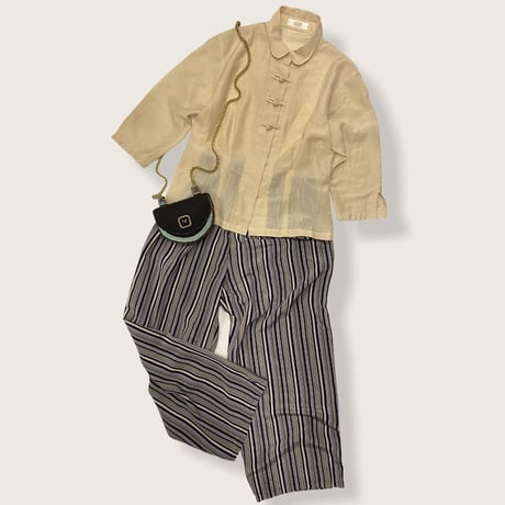 [USED] BEIGE CHINA BLOUSE♡