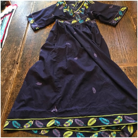 [USED]Feather柄ワンピース