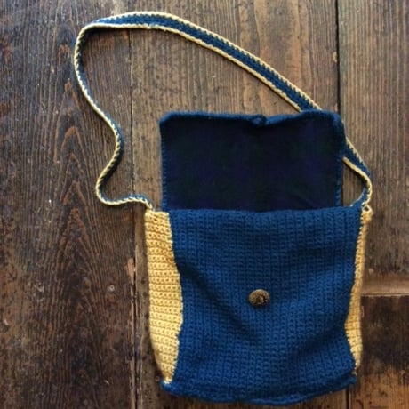 [USED] HAND MADE  KNIT BAG + OLD バッチ