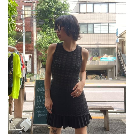 [USED]かぎ編みミニワンピース