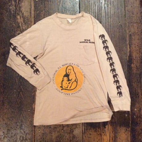 [USED] 70's WILD ANIMAL PARK 袖プリ ロンTee
