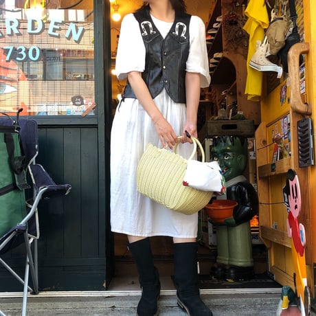 [USED] REAL LEATHERのCOWベスト