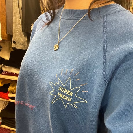 [HILITE STORE] ハンドメイド刺繍SWEAT/ブルー②
