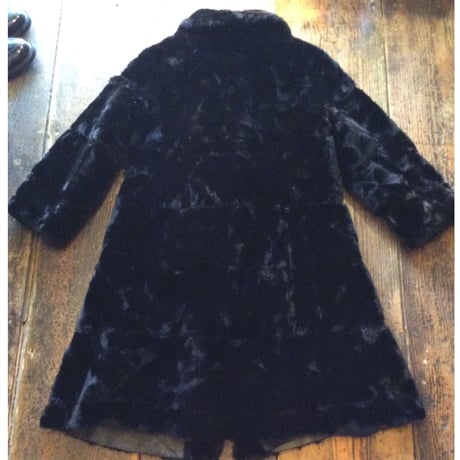 [USED] vintage 丸襟ロングフェイクファーコート