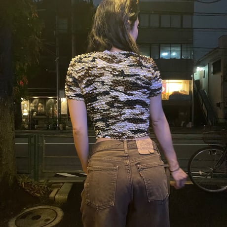 [USED] Euro Levi's BROWN 🤎 DENIM CUT OFF SHORTS orange tab
